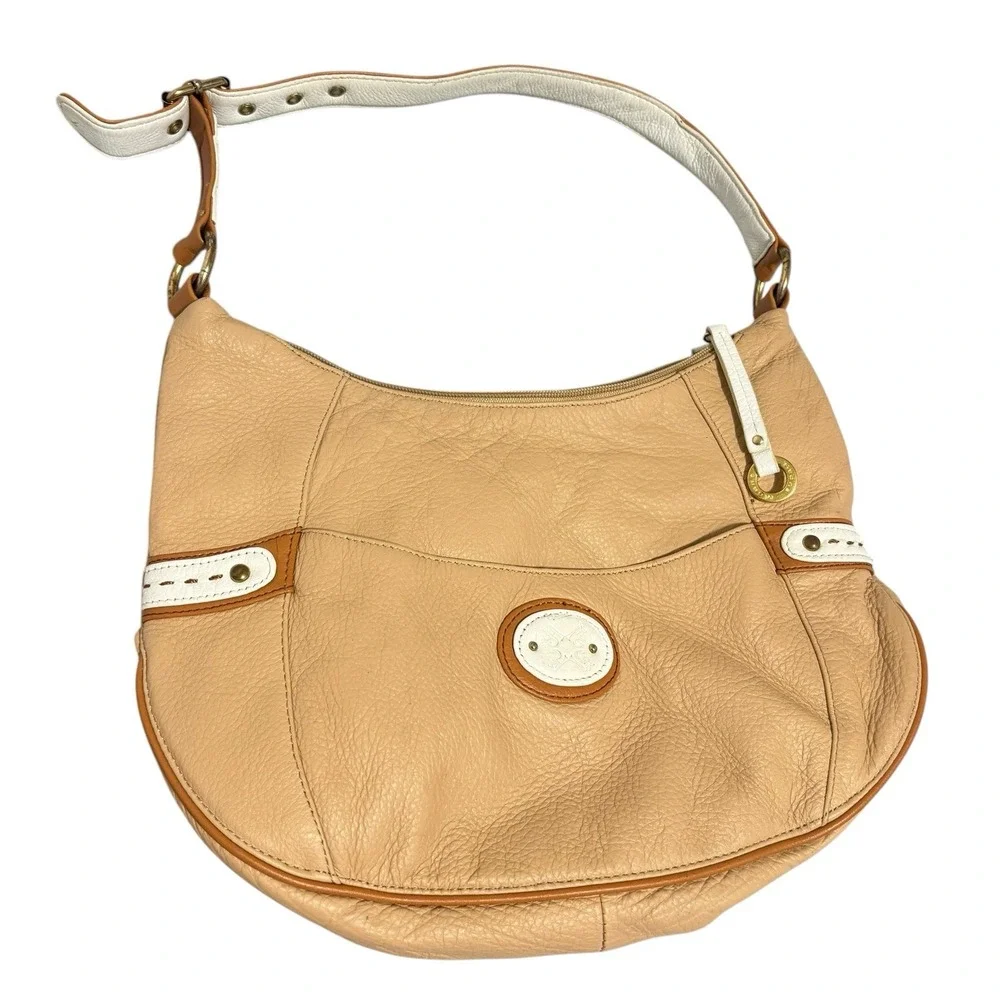 Stone Mountain Genuine Leather Light Tan Hobo Shoulder Bag